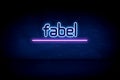 fabel - blue neon announcement signboard Royalty Free Stock Photo