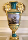 Vase with a battle scene in the Faberge Museum.