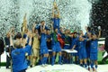 Fabio Cannavaro raises the World Cup during the Awards