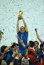 Fabio Cannavaro raises the World Cup during the awards ceremony