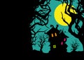 Fable house in the forest background with a copy space
