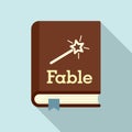 Fable school book icon, flat style