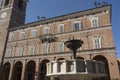 Fabriano, Marches, Italy: historic buildings by morning