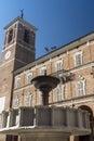 Fabriano, Marches, Italy: historic buildings by morning