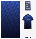 Blue gradient geometry shape abstract background. Fabric textile pattern design for soccer jersey, football kit, racing, e-sport