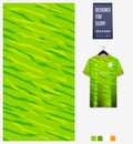 Fabric pattern design. Abstract pattern on green gradient background for soccer jersey, football kit, bicycle, basketball. Royalty Free Stock Photo