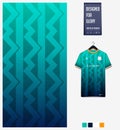 Fabric pattern design. Geometric pattern green gradient background for soccer jersey, football kit, bicycle, basketball. Vector Royalty Free Stock Photo