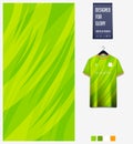 Fabric pattern design. Abstract pattern on green background for soccer jersey, football kit, bicycle, e-sport, basketball. Vector Royalty Free Stock Photo