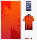 Soccer jersey pattern design.  Abstract pattern on orange background for soccer kit, football kit or sports uniform. Vector Royalty Free Stock Photo