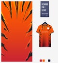 Soccer jersey pattern design.  Abstract pattern on orange background for soccer kit, football kit or sports uniform. Vector Royalty Free Stock Photo