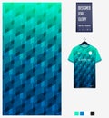 Soccer jersey pattern design. Diamond pattern on green background for soccer kit, football kit, uniform. Abstract background.