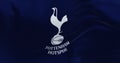 Fabric background with the Tottenham Hotspur Flag waving