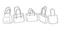 Fabric bag. Cloth eco shopper. Flat cartoon illustration. Cotton accessory