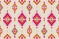 Fabric beautiful ikat pattern art. Ethnic ikat seamless pattern in tribal. American, Mexican style