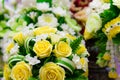 Fabric Bouquet with Yellow Roses