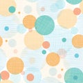 Fabric circles abstract seamless pattern