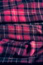 Fabric with a colorful checked pattern. Pink check fabric