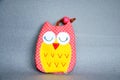 Fabric colorful owl key ring cover