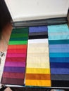 Fabric colour chart placed in a beautiful manner