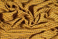 Fabric cotton is brown with a pattern of circles. Smooth and chi Royalty Free Stock Photo