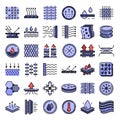 Fabric feature icons vector flat Royalty Free Stock Photo