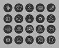 Fabric feature line icons set Royalty Free Stock Photo