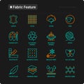 Fabric feature thin line icons set Royalty Free Stock Photo