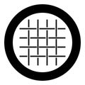 Fabric fibers Grid Cloth textile icon in circle round black color vector illustration solid outline style image Royalty Free Stock Photo