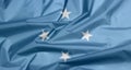 Fabric flag of Federated States of Micronesia. Crease of Micronesia flag background.