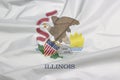 Crease of Illinois flag background, the states of America. Seal of Illinois on a white background