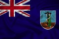 Flag of Montserrat, Fabric flag of Montserrat. Montserrat National Flag, Fabric and Texture Flag Image of Montserrat