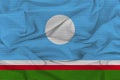 Flag of Sakha Republic, Fabric flag of Sakha Republic. Sakha Republic National Flag, Fabric and Texture Flag Image of Sakha