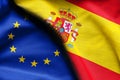 Flags of Spain and European Union Royalty Free Stock Photo