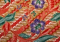 Fabric with floral batik pattern