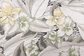 Fabric with flower pattern texture and background. Royalty Free Stock Photo