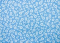 Fabric with Flower Pattern Useful for Texture. Beautiful Antique Vintage Blue Floral Fabrics Textured Background for an Empty Royalty Free Stock Photo