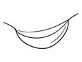 Fabric hammock in black isolated on white background. Hand drawn vector sketch illustration in doodle engraved vintage Royalty Free Stock Photo