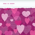 Fabric hearts romantic torn horizontal seamless