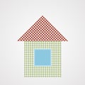 Fabric house. House silhouettes vector. Touristic and real estate creative emblem, cottages front view