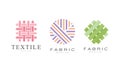 Fabric Logo Design Set, Textile Business Identity, Fashion Designer Badges Flat Vector Illustration Royalty Free Stock Photo