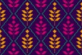 Fabric Mexican style. Geometric ethnic flower seamless pattern traditional. Aztec tribal ornament print