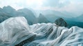 The fabric on the mountaintop is like a canvas moving and shifting with each gust of wind to create a new and
