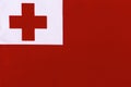 Fabric national flag of the Kingdom of Tonga