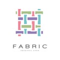 Fabric original logo design, creative sign for company identity, craft store, advertising, poster, banner, flyer vector