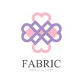 Fabric original logo template, creative design element for company identity, craft store, advertising, poster, banner