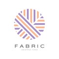 Fabric original logo template, creative sign for yarn shop, craft store, company identity, advertising, poster, banner