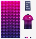 Fabric pattern design. Geometric pattern violet gradient background for soccer jersey, football kit, bicycle, basketball. Vector Royalty Free Stock Photo