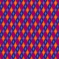 Fabric Pattern is made up of multiple multicolored diamonds placed diagonally on a pink background