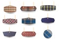 Fabric plaid price tags labels collection sale banners design Royalty Free Stock Photo