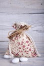 Fabric pouch wedding favor Royalty Free Stock Photo